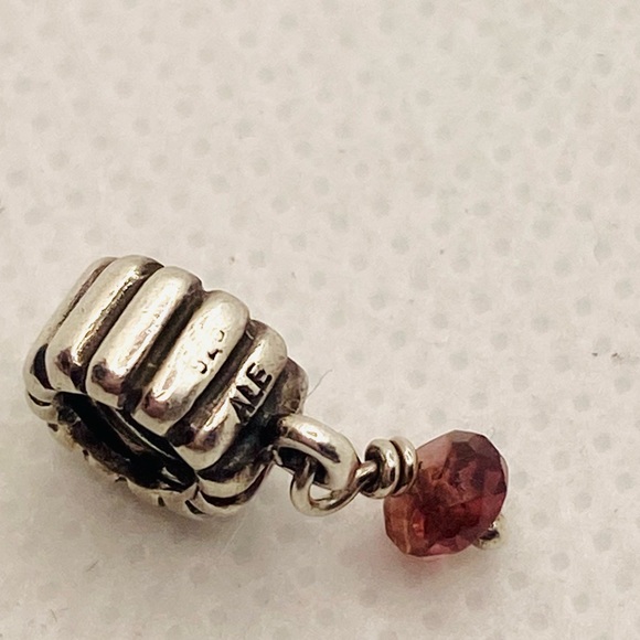 EUC Pandora 790166TU Sterling Silver October Tourmaline Dangle Charm - Picture 9 of 10